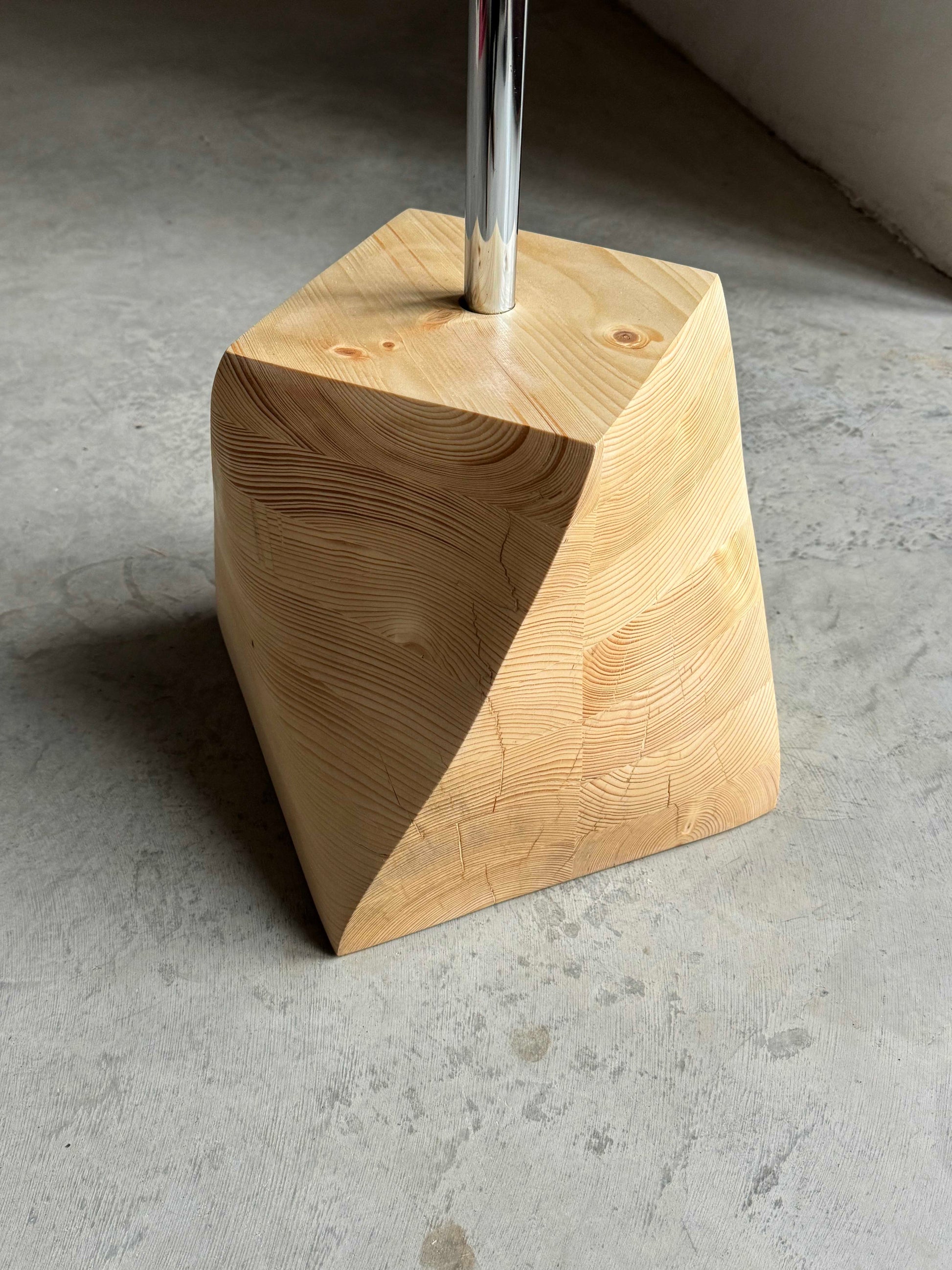 Unique Spruce Wood Coat Rack with a heavy wood base