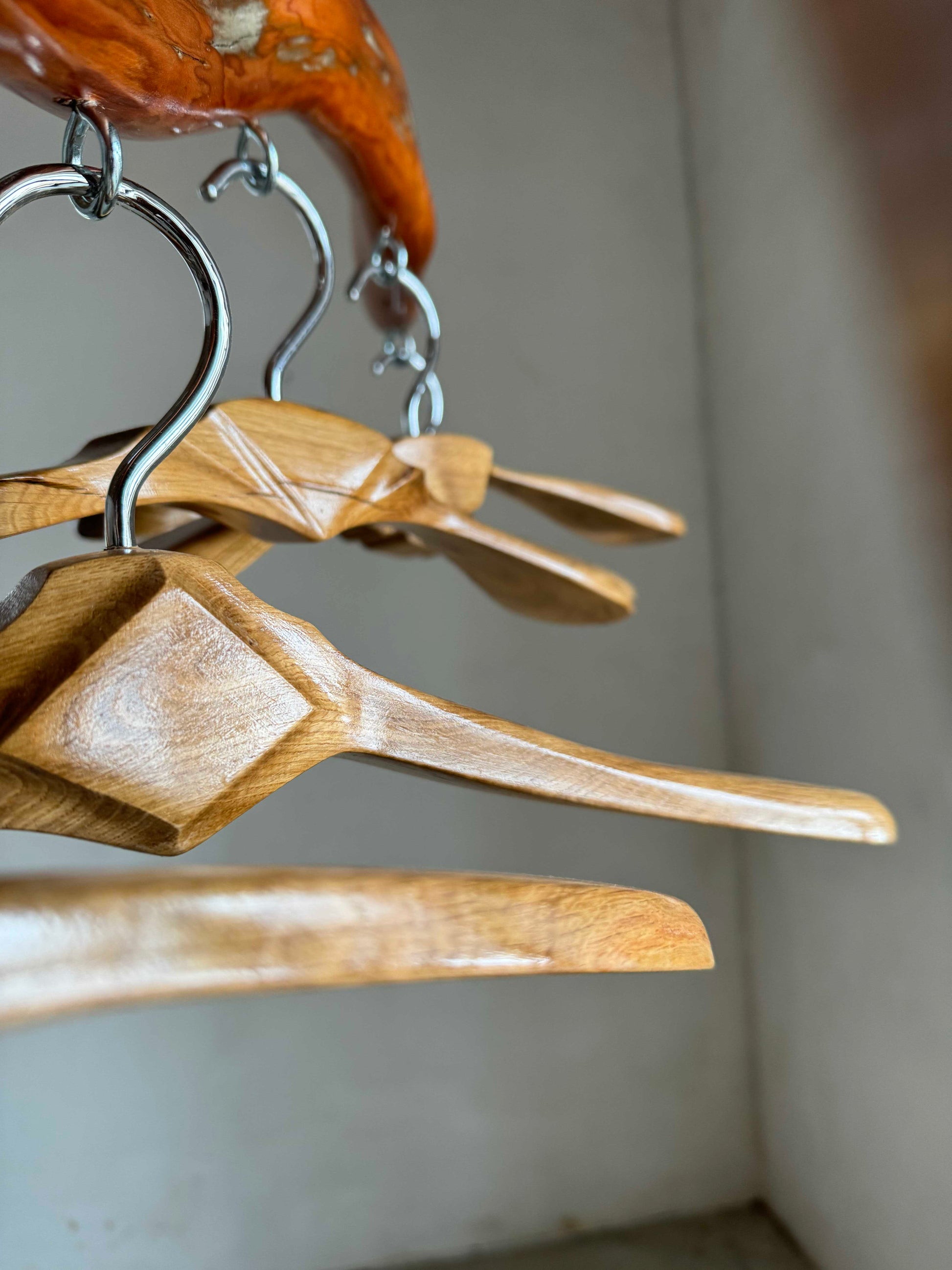 Rustic Wood Coat Rack with wood hangers